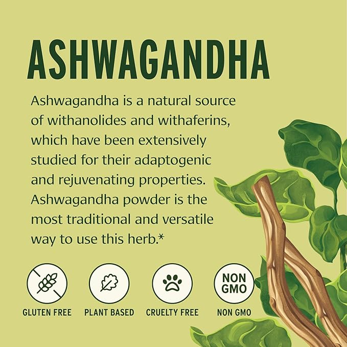 Banyan Botanicals Ashwagandha Powder – Organic Ashwagandha Root – Renowned Herbal Adaptogen for Natural Energy Support and Stress Support* – 1lb – Non-GMO Sustainably Sourced Vegan