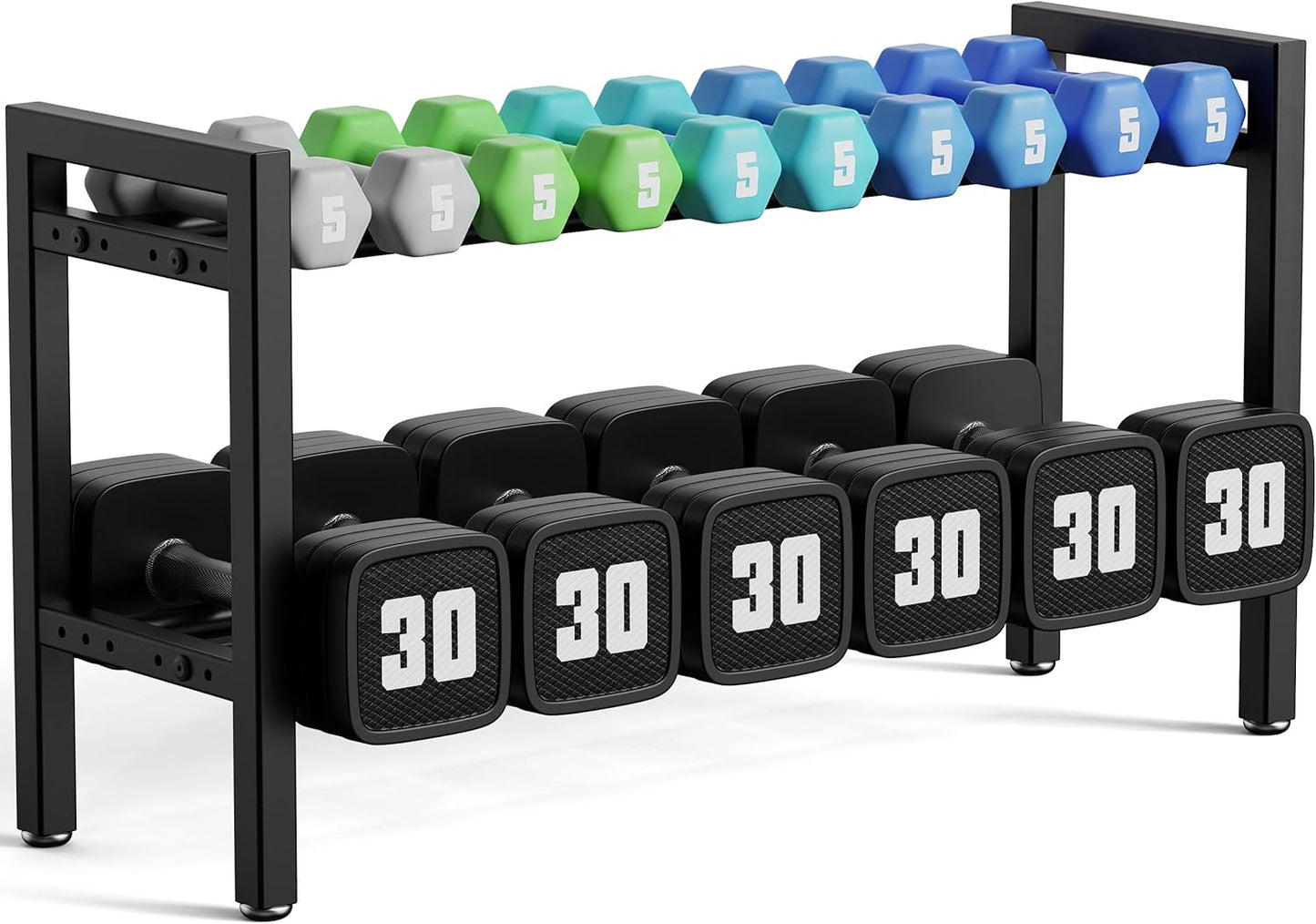 Dumbbell Rack Weight Stand Holder 2-Tier 31 IN Adjustable Weight Rack For Home Gym (Rack Only)