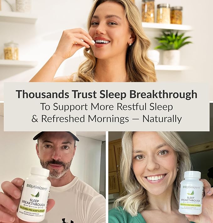 BIOptimizers Sleep Breakthrough Capsules - Natural Support Supplement | Calming Relief Aid for Adults | Non-Habit Forming | 60 Capsules