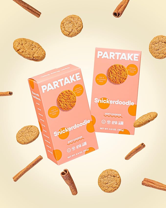 Gluten Free Partake Soft Vegan Cookies – 4 Box Variety Pack | Vegan | Dairy Free, Nut Free, Egg Free, Wheat Free, Soy Free, Safe School Snack