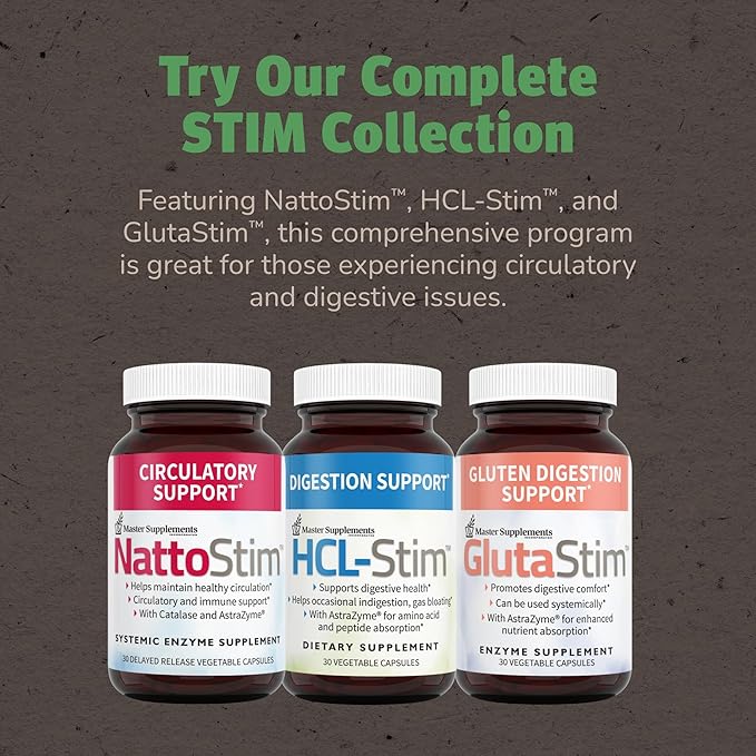 Master Supplements NattoStim - 30 Delayed Release Vegetable Capsules - Circulatory & Immune Support - Vegan, Gluten Free - 30 Servings