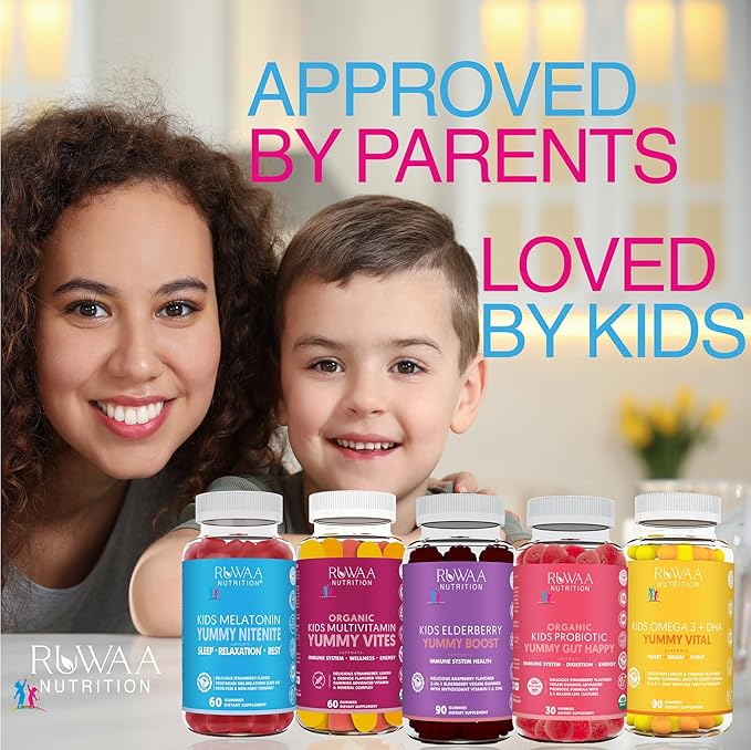 Daily Probiotics for Digestive Health. Organic Probiotic Gummies for Kids Digestion Supplement, Stomach Discomfort. Chewable Children’s Probiotics, Kids Probiotic Prebiotic Gummies, Vegan 120ct (6)