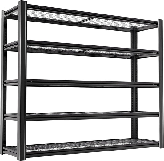Standing Shelf Units Heavy Duty Storage Rack 3250LBS Industrial Wire Mesh Shelving Double Layer Support Floor Mount Black for Warehouse Basement Garage 72" H x 60" W x 23.5" D 5-Tier