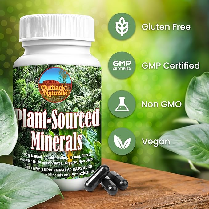 Plant-Sourced Fulvic & Humic Acid Extract Trace Mineral Supplement Blend for Immune Support, Gut Health, Cognitive Support, Vitality, Hydration & General Health - Pure Body Essentials - 60 Capsules
