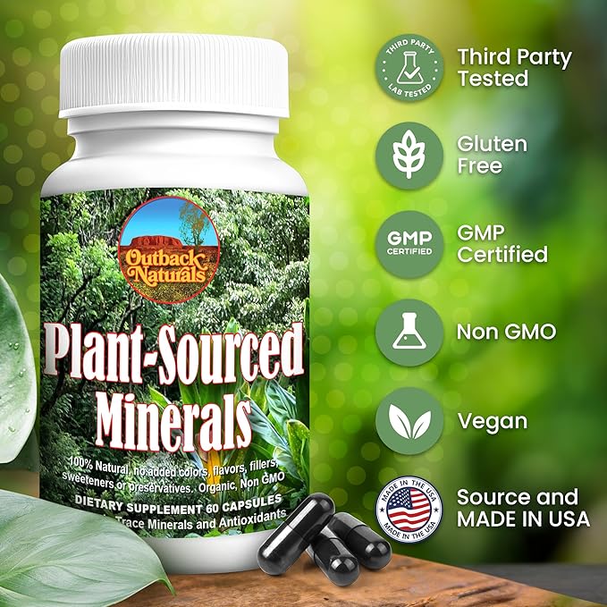 Plant-Sourced Fulvic & Humic Acid Extract Trace Mineral Supplement Blend for Immune Support, Gut Health, Cognitive Support, Vitality, Hydration & General Health - Pure Body Essentials - 60 Capsules