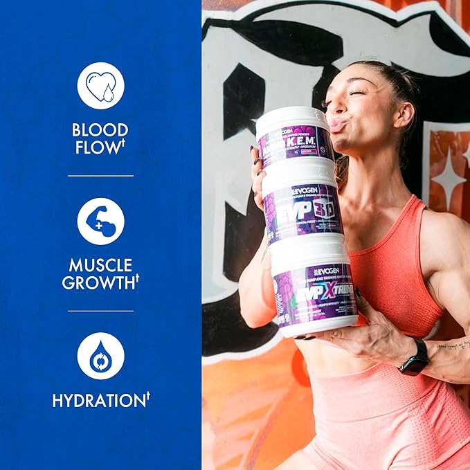 Evogen Amino K.E.M. - EAA & BCAA Powder Pump Volumizer | BCAAs Amino Acids Supplement for Blood Flow, Muscle Growth, & Hydration | Juicy Grape | 30 Servings