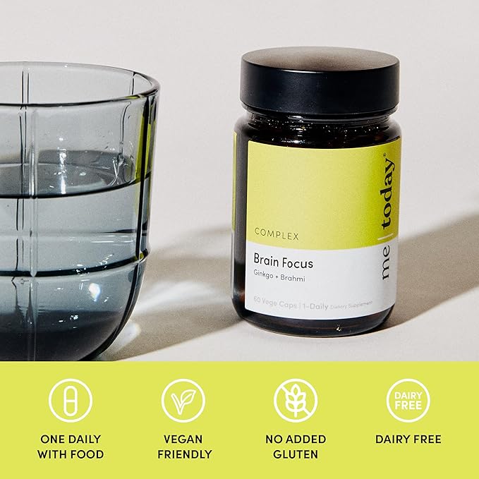 me today – Brain Focus Supplement for Adults, Contains Ginkgo & Brahmi for Mental Clarity, 60 Vegan Friendly Capsules