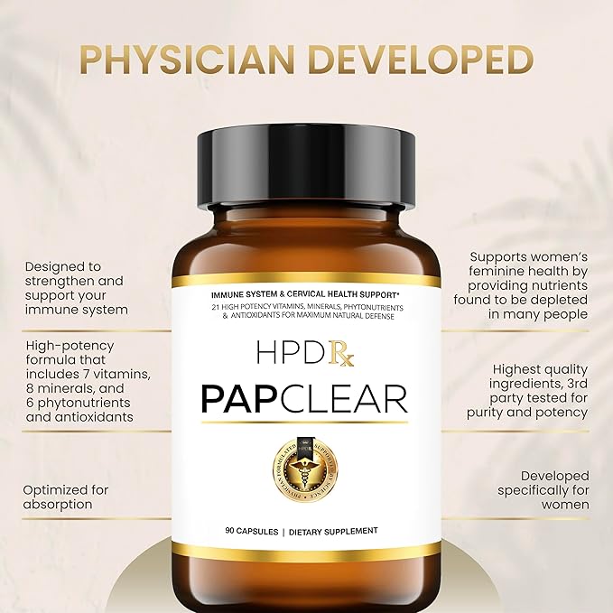 PAPCLEAR Physician Formulated | All Natural Immune Support Supplement | Advanced Powerful Immunity Booster | 90 Capsules | Pack of 6