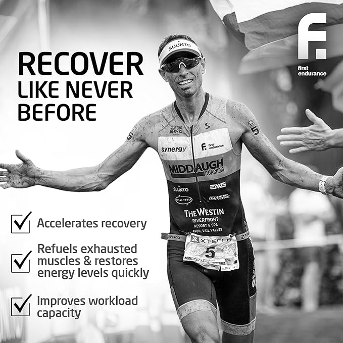 FIRST ENDURANCE Ultragen Workout Recovery Drink Powder, Protein Mix, Boosts Energy, Accelerates Recovery | Cappuccino, 15 Servings