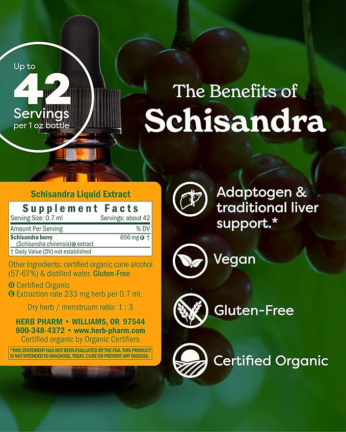 Herb Pharm Certified Organic Schisandra Berry Liquid Extract - 1 Ounce