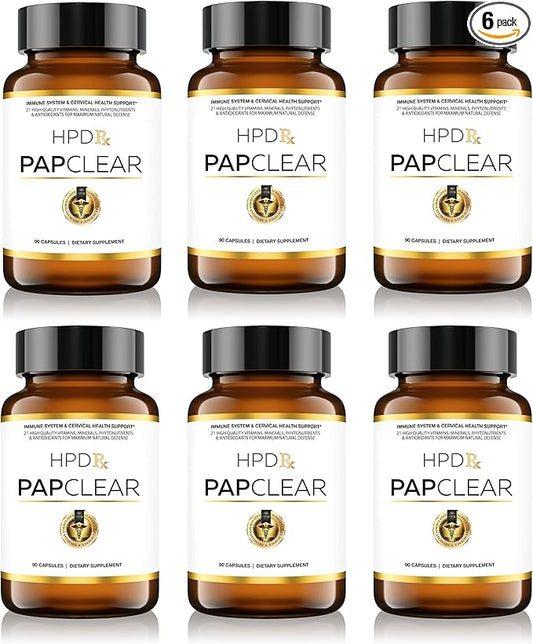 PAPCLEAR Physician Formulated | All Natural Immune Support Supplement | Advanced Powerful Immunity Booster | 90 Capsules | Pack of 6