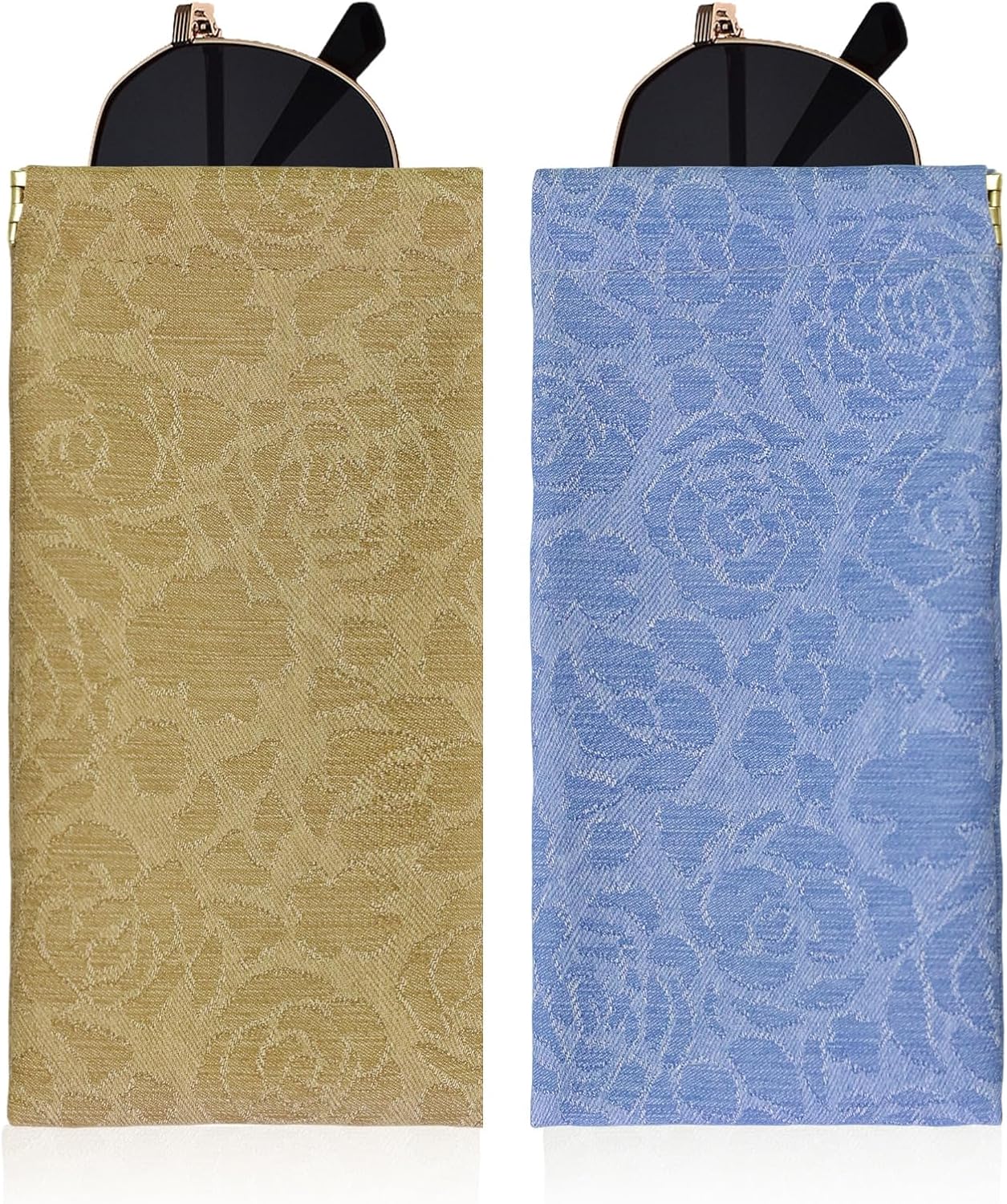 Double Eyeglass Case Soft Dual Glasses Case for Women Men Travel Squeeze Top Sunglasses Cases Eyeglasses Pouch