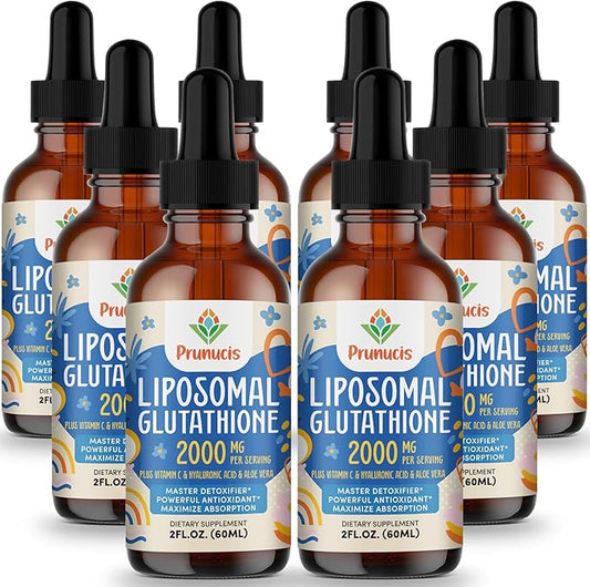 2000MG Liposomal Glutathione Liquid, 98% Absorption, Active Form L-Glutathione Supplement, Vegan Friendly, Powerful Antioxidant Complex for Immune System, Aging Defense, Detox, 16 FL.OZ