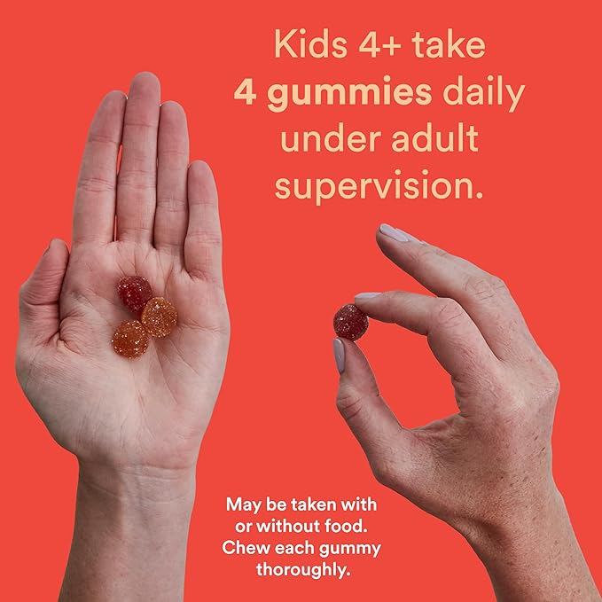 SmartyPants Kids Multivitamin Gummies: Omega 3 Fish Oil (EPA/DHA), Vitamin D3, C, Vitamin B12, B6, A, K & Zinc for Immune Support, Biotin, Grape, Cherry & Berry Flavors, 120 Count (30 Day Supply)