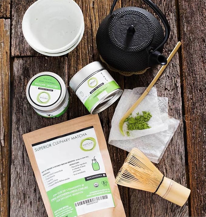 Matcha Wellness Superior Culinary Grade Organic Matcha Powder – 3.5oz Authentic Japanese Green Tea Powder from Kyoto – Perfect for Matcha Lattes, No Additives, Unsweetened