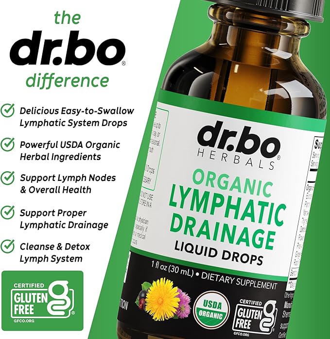 Lymphatic Drainage Supplements Drops - Organic Lymphatic Support Liquid Drops Cleanse with Echinacea, Lymph System Support Supplement, Lymph Node Detox Cleanse System Drainage - 1oz Non-GMO Organics