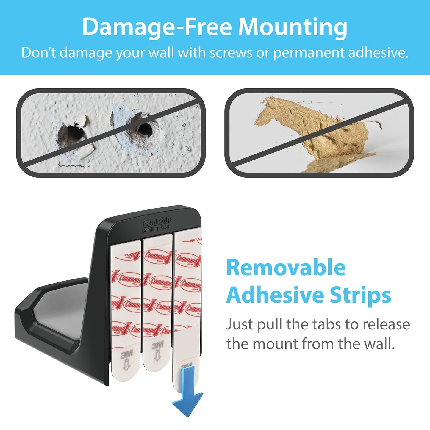 TotalMount Controller Wall Stand (1 Pack) with Non-Slip Pad & Removable Adhesive for Xbox, PS5, PS4, and Nintendo – This Premium Holder Won’t Damage Your Wall with Screws or Permanent Adhesive