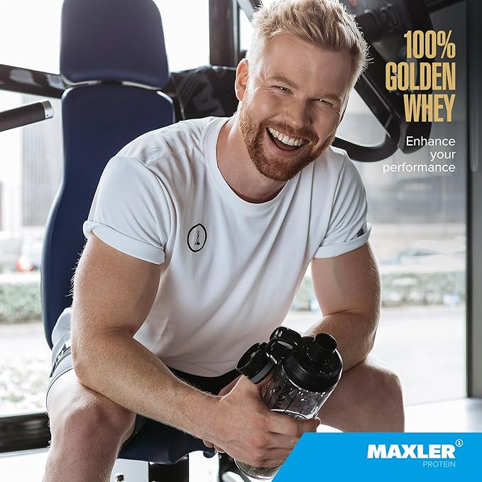 Maxler 100% Golden Whey Protein - 24g of Protein per Serving - Premium Whey Protein Powder for Pre Post Workout - Fast-Absorbing Whey Concentrate, Isolate & Hydrolysate Blend - Salted Caramel 5 lb