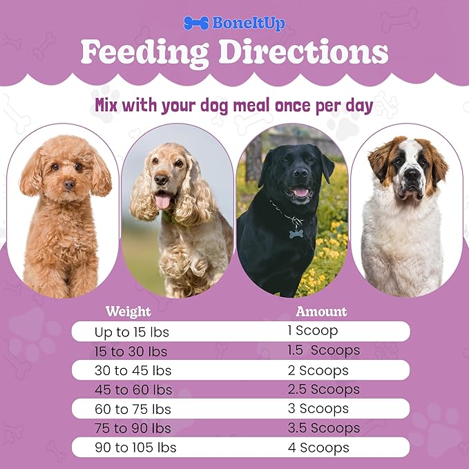 Dog Bone Broth Powder - Made with Real Beef & Chicken, Nutritious & Hydrating Dog Bone Broth Topper for Picky Eaters - Healthy Joints, Coat, Digestion Support (30 Servings)