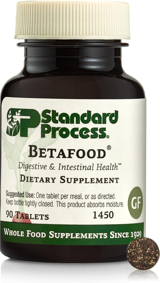 Standard Process Inc. Betafood - Digestive Health and Liver Support Supplement with Whole Food Blend of Oat Flour, Organic Beet Root, and Organic Beet Juice - 90 Tablets
