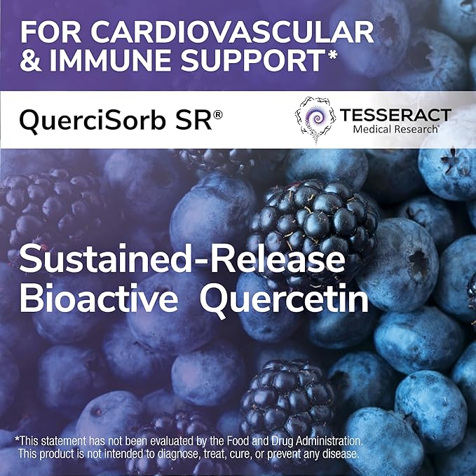 Tesseract Medical Research QuerciSorb SR Immune Support Supplement, Sustained Release Quercetin, Supports Immune Function and Overall Health, Hypoallergenic. 400 mg, 90 Capsules