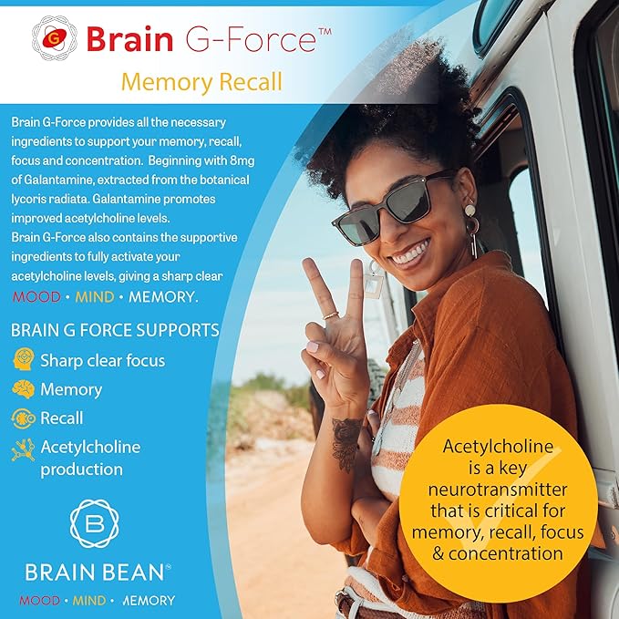 Brain G-Force | for Optimal Brain Function | with Galantamine, R-Lipoic Acid, A-GPC, and Benfotiamine | 45 Servings