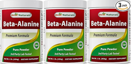 Best Naturals Beta Alanine Pure Powder 1 Pound (1 LB (Pack of 3))