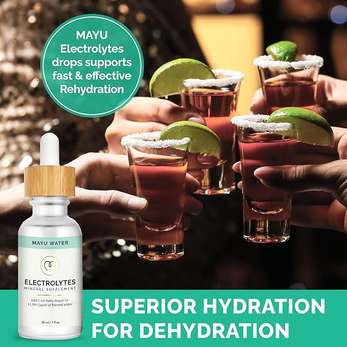 MAYU Electrolyte Water Drops - Fast Absorption Mineral Drops for Drinking Water, Hydration Essential Minerals Mix - 100% Pure Natural Minerals, Dehydration Solution, Sugar Free Electrolytes -30 ml (3)