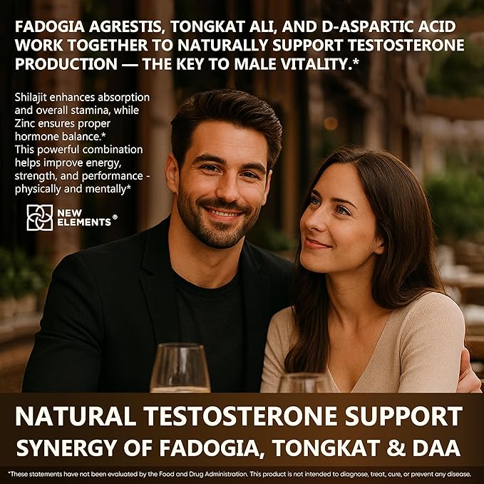 Natural Testosterone Booster Supplement for Men – Test Booster with Tongkat Ali, Fadogia Agrestis, Shilajit, Ashwagandha, Ginseng, Tribulus, Boron, DAA, L-Citrulline, D3 K2, Zinc & Magnesium