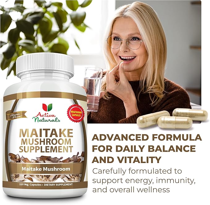 Maitake Mushroom Supplement 1500mg – 120 Vegetarian Capsules – Pure Grifola Frondosa Extract – No Fillers, Chemicals, Additives, or Artificial Colors – Supports Daily Wellness, Energy & Balance