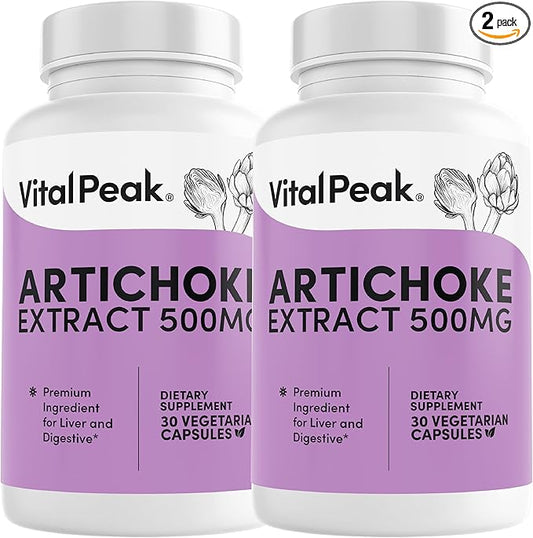 Artichoke 500 mg Supplement - Potent Artichoke Extract Capsules for Liver Health & Digestive Support - Artichoke Leaf Extract Promotes Energy & Focus - 60 Capsules
