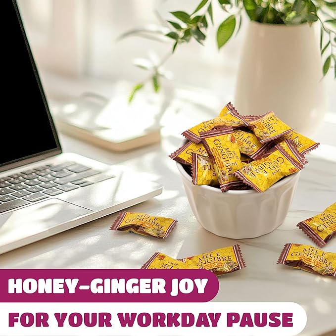 Honey Ginger Hard Candy - 2 Pound Bulk Pack (About 200 Count) - Individually Wrapped