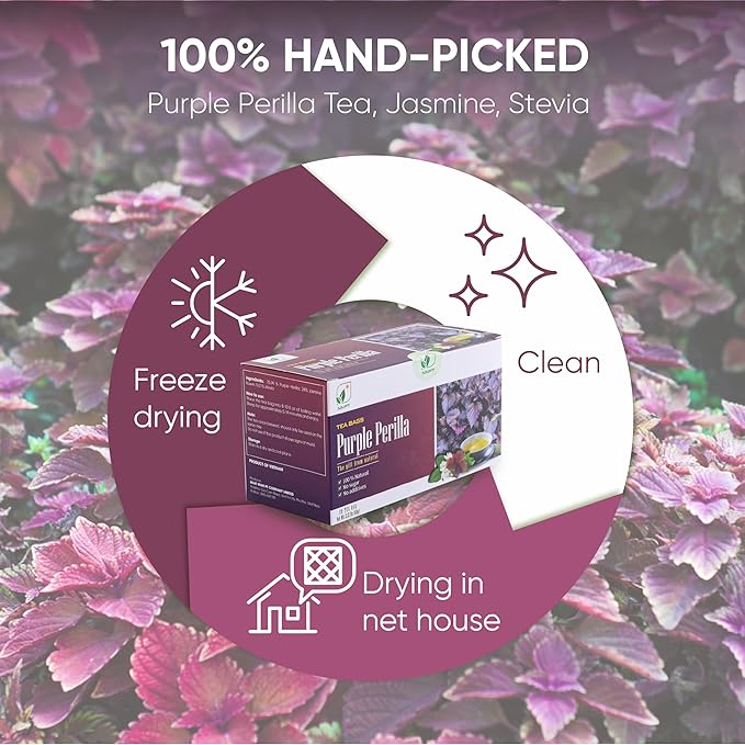 NMPT Dried Perilla Tea, Jasmine, Stevia, Hand Pick, Mixed Bags, Organic Herbal Tea, 30 Count, Gluten Free, Dairy Free, Sugar Free & 100% Natural, Energy Boost & Health Support