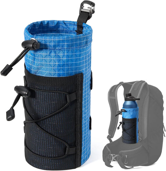Large Water Bottle Holder Pouch Bag, Backpack Water Bottle Holder Mesh Bag Carrier Fits for 10-48oz Bottles, Heavy-Duty Water Bottles Holder Accessories for Hiking, Sports, Travel, Outdoor