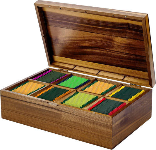 Acacia Wood Tea Bag Organizer Tea Storage Box Organizer Teabag Holder Container Tea Caddy for Tea Bags Chest 8 Compartments Divided Storage Container for Countertop Kitchen Cabinet Pantry