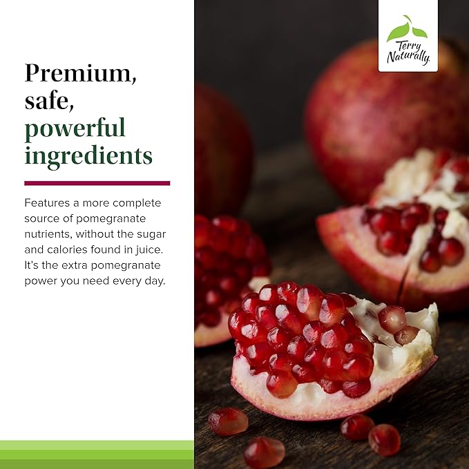 Terry Naturally Pomegranate Seed Oil - Dietary Supplement to Support Cardiovascular Health - Herbal Non-GMO Supplement with Omega-5 & Pomegranate Extract - 60 Softgels