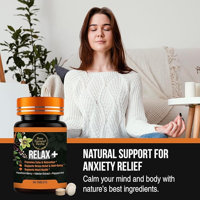 Valerian Hawthorn & Peppermint Tablets, 50 Count – Organic Hawthorne Berry & Valerian Root Herb Supplement – Vegan Non-GMO Calm Support & Peppermint Pills for Digestive Wellness