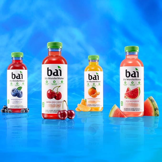 Bai Antioxidant Infused Water Beverage, Kula Watermelon, with Vitamin C and No Artificial Sweeteners, 18 Fluid Ounce Bottle, 12 Pack