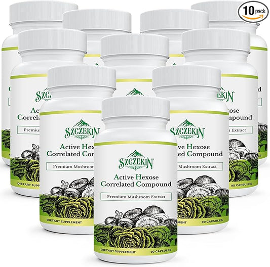 Active Hexose Correlated Compound 1500 mg Supplement, Natural 8 Mushroom Extract Supplement, Immune System, Liver Function, Natural Killer and T Cells Activity, 900 Veggie Capsules