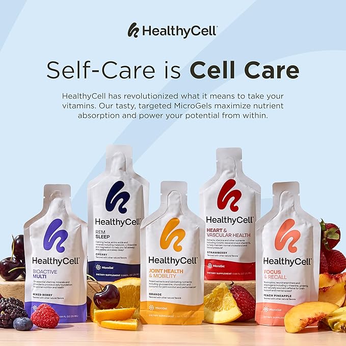 Healthycell Eye Health Daily Liquid Supplement - Eye Vitamins & Minerals with Lutein, Zeaxanthin, Astaxanthin & Beta Carotene for Sight Care & Macular Support - 30 Gel Packs