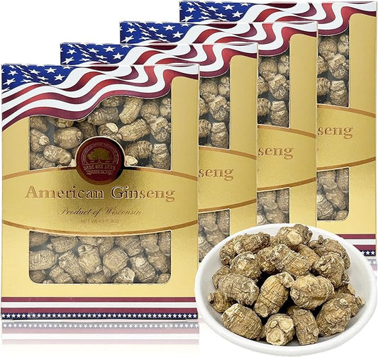 DOL Hand Selected Cultivated Wisconsin American Ginseng Pearl Ginseng 花旗参/西洋参 精选珍珠参 - in Box Small 4oz/Box*4