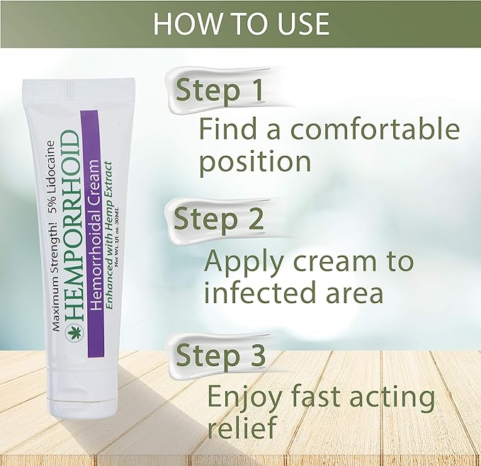 MARS WELLNESS Hemorrhoid Fissure Ointment 5% Lidocaine - with Hemp Oil - Hemmorhoid Topical Numbing Cream - 1OZ HEMPORRHOID - Fast Acting Multi Sympton Pain Relief Heorrhoid Sympton Cream Made in USA