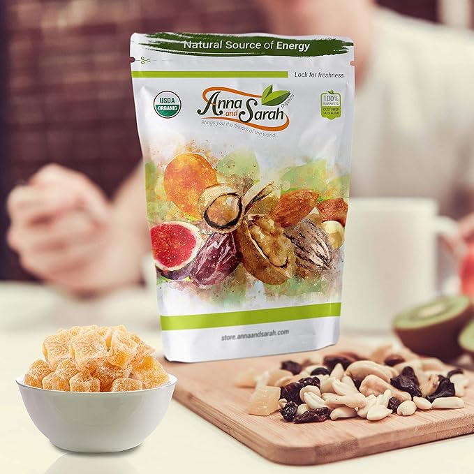 Anna and Sarah Organic Dried Crystallized Ginger 1 Lb in Resealable Bag