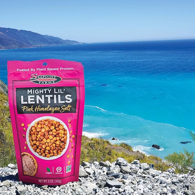 Seapoint Farms Mighty Lil’ Lentils, Pink Himalayan Salt, Plant Based Protein, Vegan, Gluten-Free, Non-GMO, and Kosher Crunchy Snack for Healthy Snacking, 5 oz (Pack of 3)