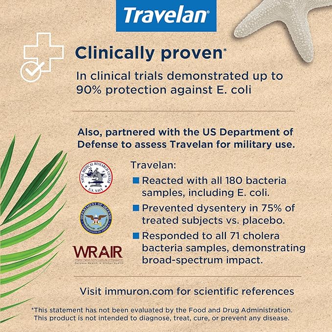 Anti Diarrhea Pills Help Prevent Traveler’s Diarrhea Before It Starts, Clinically Proven, Travel Essentials, Drug-Free Colostrum, Natural Digestive and Immune Support Supplement, 30 Count