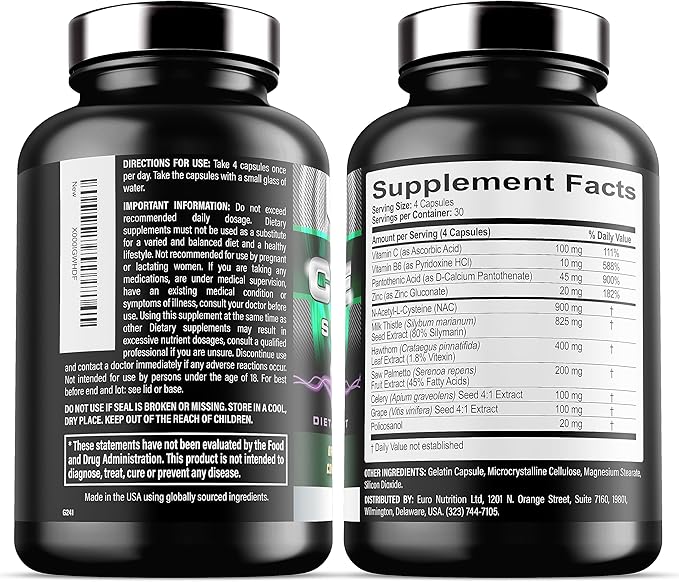 Cycle Support Plus NAC (N-Acetyl-L-Cysteine) - On Cycle Support Supplements for Men - with N Acetyl L Cysteine, Milk Thistle, Hawthorne Berry and More (240 Capsules)