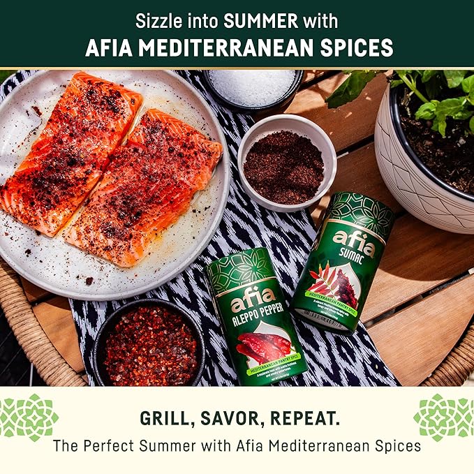 Afia - Ground Sumac Spice | Sumac Powder Pantry Spice for Middle Eastern Dishes, Meals and Cuisine | Premium Middle Eastern Spices (1pk, 8oz)