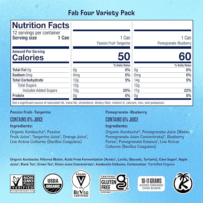 Variety Pack of Four Fab Flavors in Cans by Health-Ade