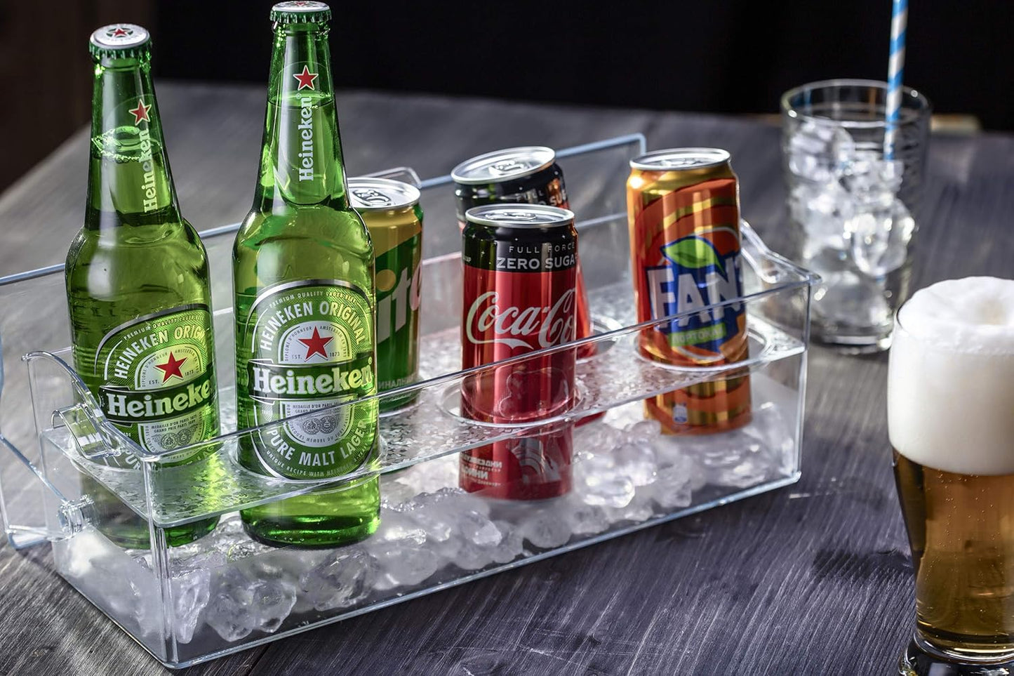 Pikanty | 4-Compartment Chill & Serve Condiment Caddy with Revolutionary Ice Base | Spacious, Hygienic, and Durable for All Events | Made in USA