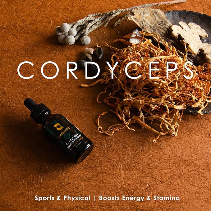 Redmint Cordyceps Mushroom Herbal Tincture -Sports & Physical | Rooted in Ancient TCM Wisdom | Organic Energy & Stamina Support Mushroom Blend Supplement | Natural Endurance & Immune Support | 1 Fl oz